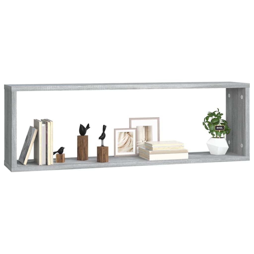 Mensole Cubo Muro 4 Grigio Sonoma 80x15x26,5 Legno Multistrato | homemem39