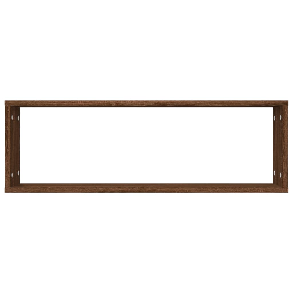 Mensole Muro Cubo 2 Rovere Marrone 80x15x26,5 Legno Multistrato | homemem39