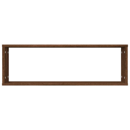 Mensole Muro Cubo 2 Rovere Marrone 80x15x26,5 Legno Multistrato | homemem39