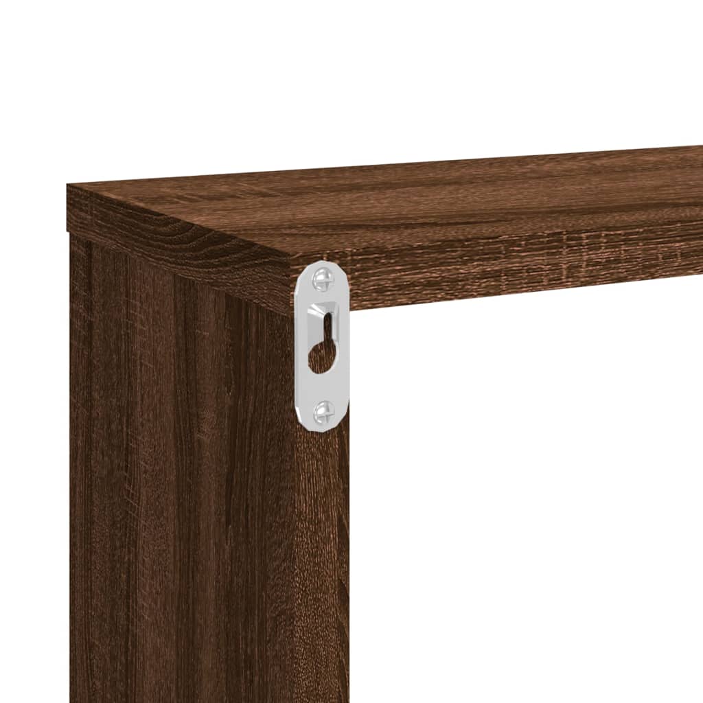 Mensole Muro Cubo 2 Rovere Marrone 80x15x26,5 Legno Multistrato | homemem39