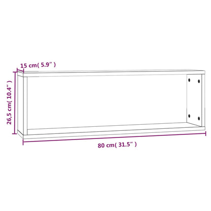 Mensole Muro Cubo 4 Rovere Marrone 80x15x26,5 Legno Multistrato | homemem39