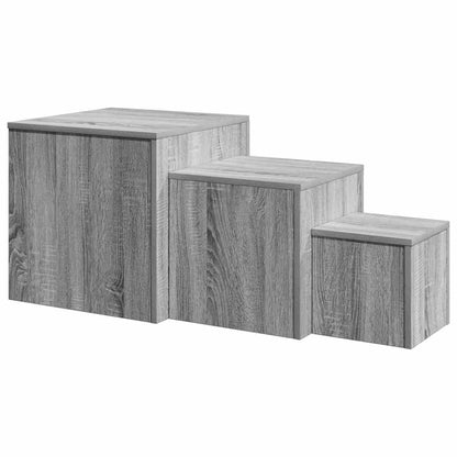 Credenze 3 pz Grigio Sonoma in Legno Multistrato | homemem39