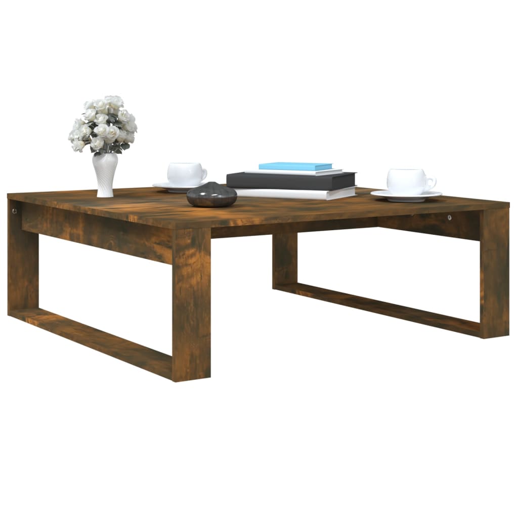 Tavolino da Salotto Rovere Fumo 100x100x35 cm Legno Multistrato | homemem39