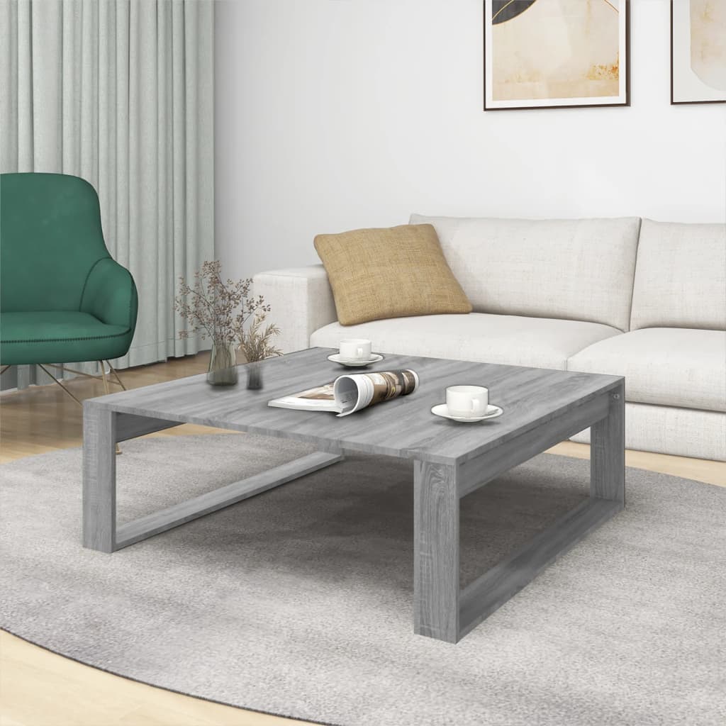 Tavolino Salotto Grigio Sonoma 100x100x35 cm Legno Multistrato | homemem39