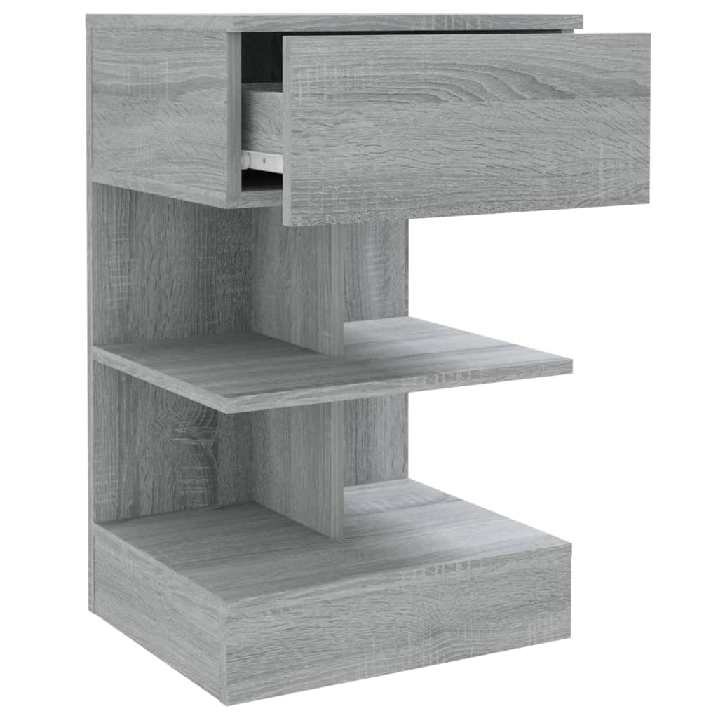 Comodino Grigio Sonoma 40x35x65 cm in Legno Multistrato - homemem39