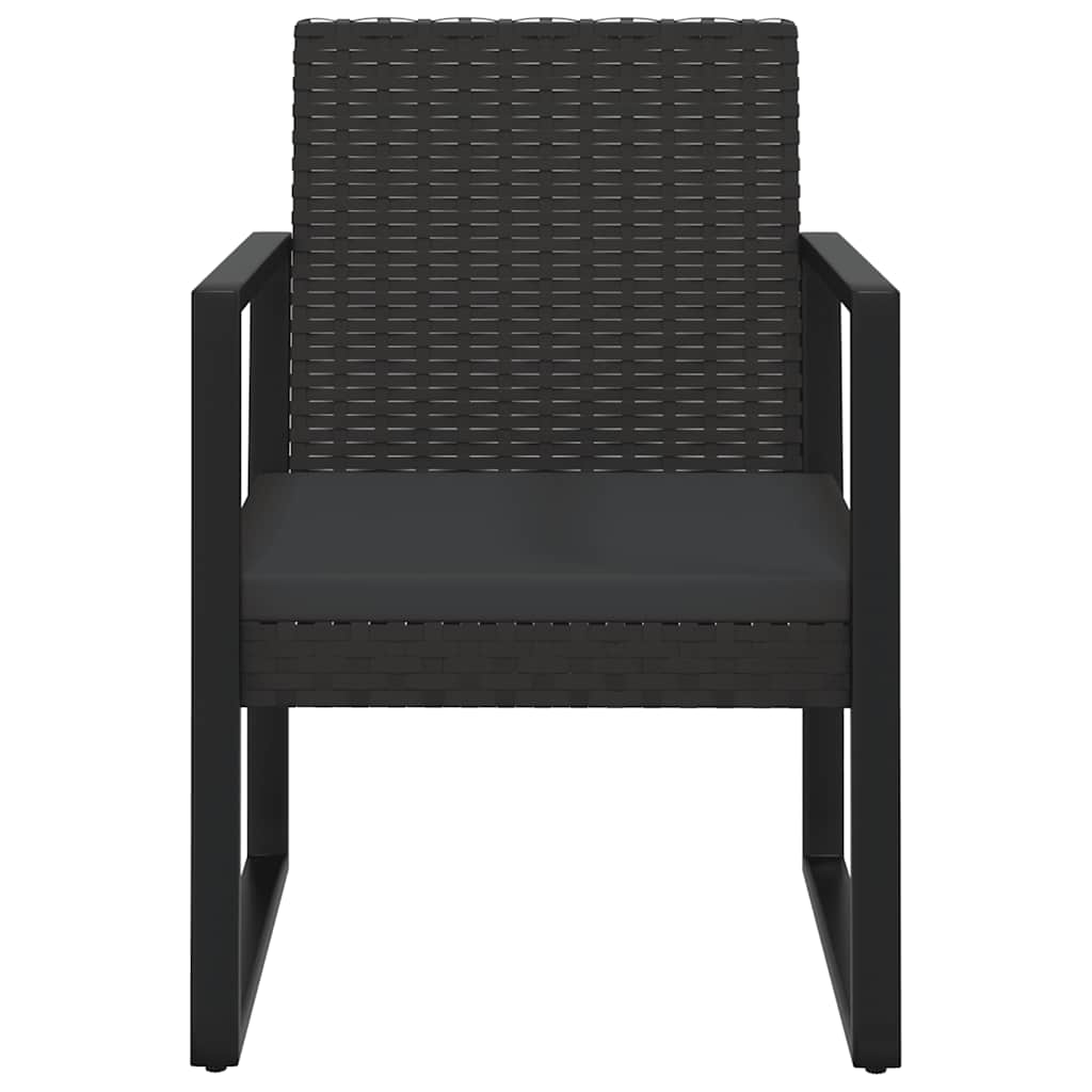 Set Divani da Giardino 4 pz con Cuscini Nero in Polyrattan