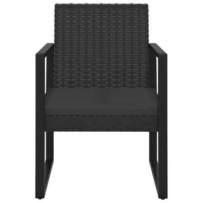 Set Divani da Giardino 4 pz con Cuscini Nero in Polyrattan