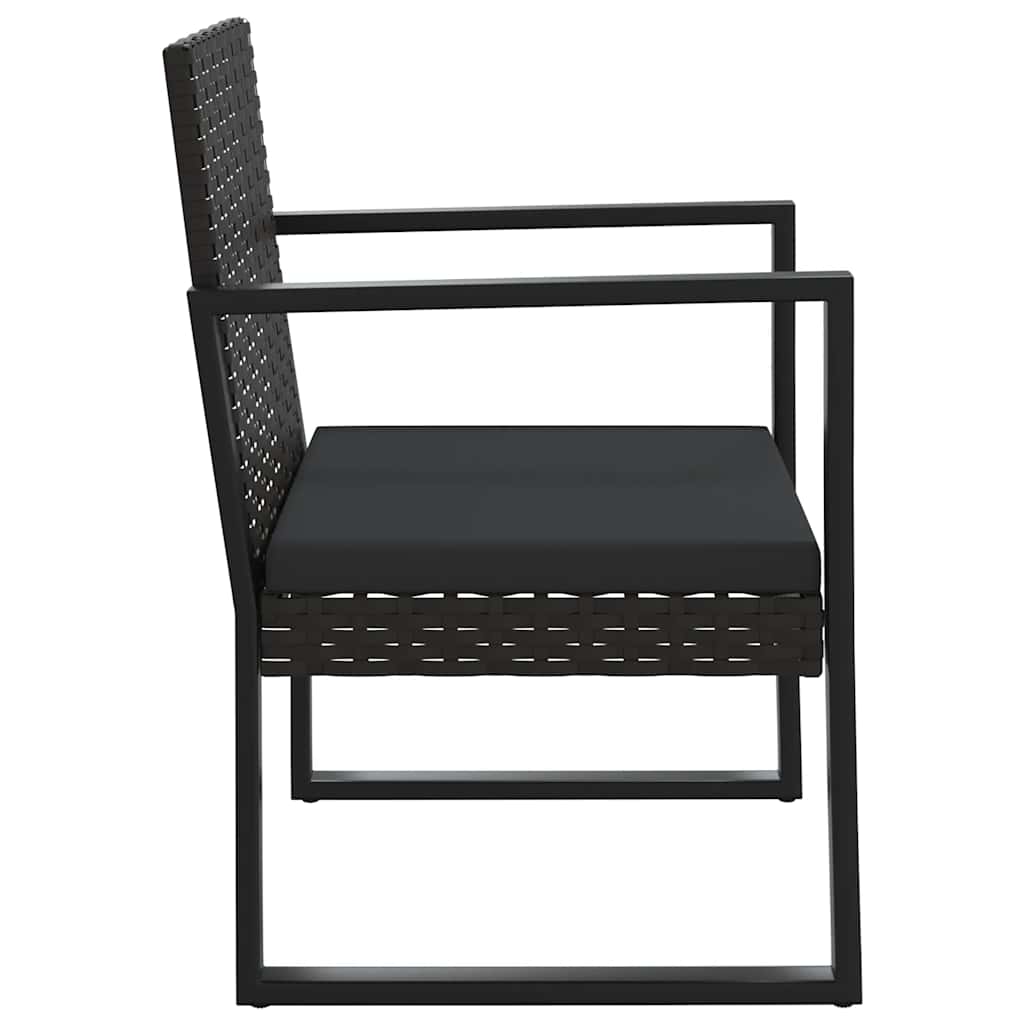 Set Divani da Giardino 4 pz con Cuscini Nero in Polyrattan | homemem39