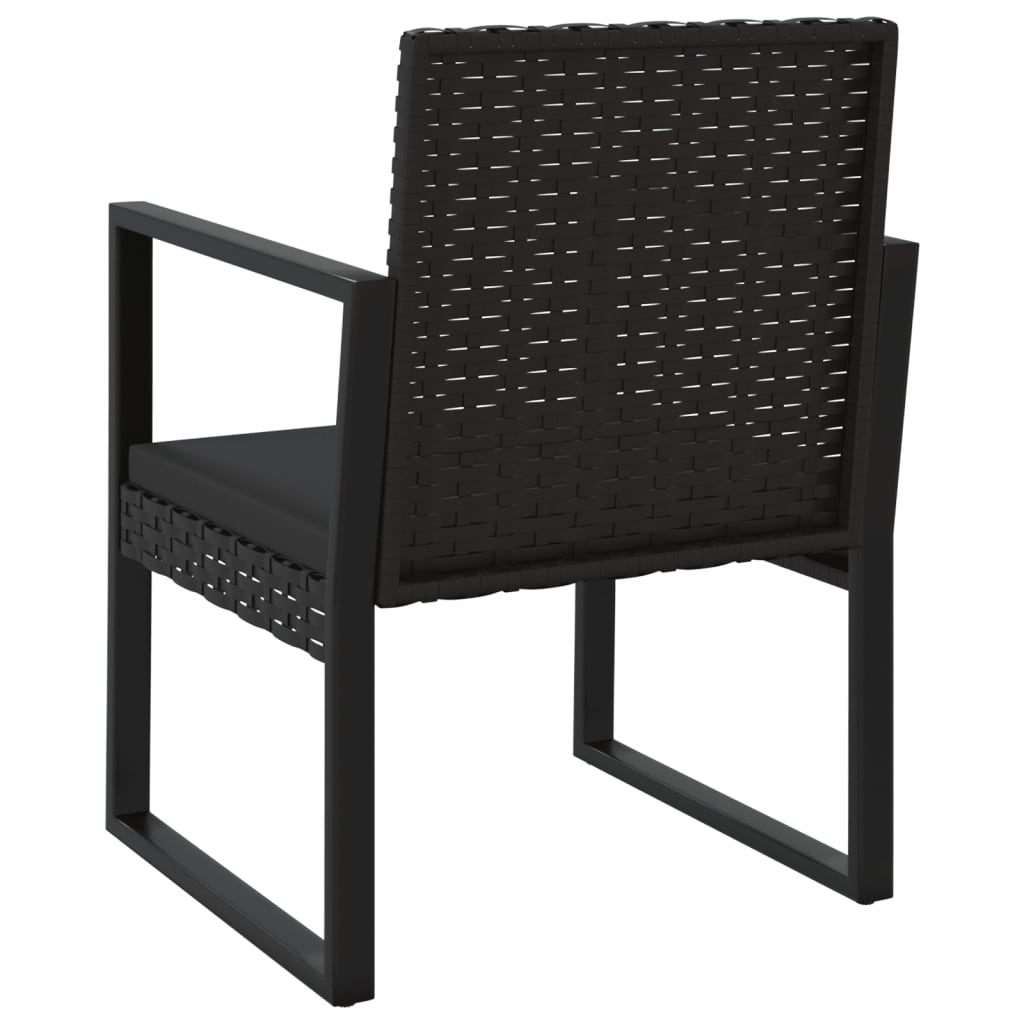 Set Divani da Giardino 4 pz con Cuscini Nero in Polyrattan | homemem39