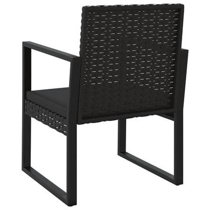 Set Divani da Giardino 4 pz con Cuscini Nero in Polyrattan | homemem39