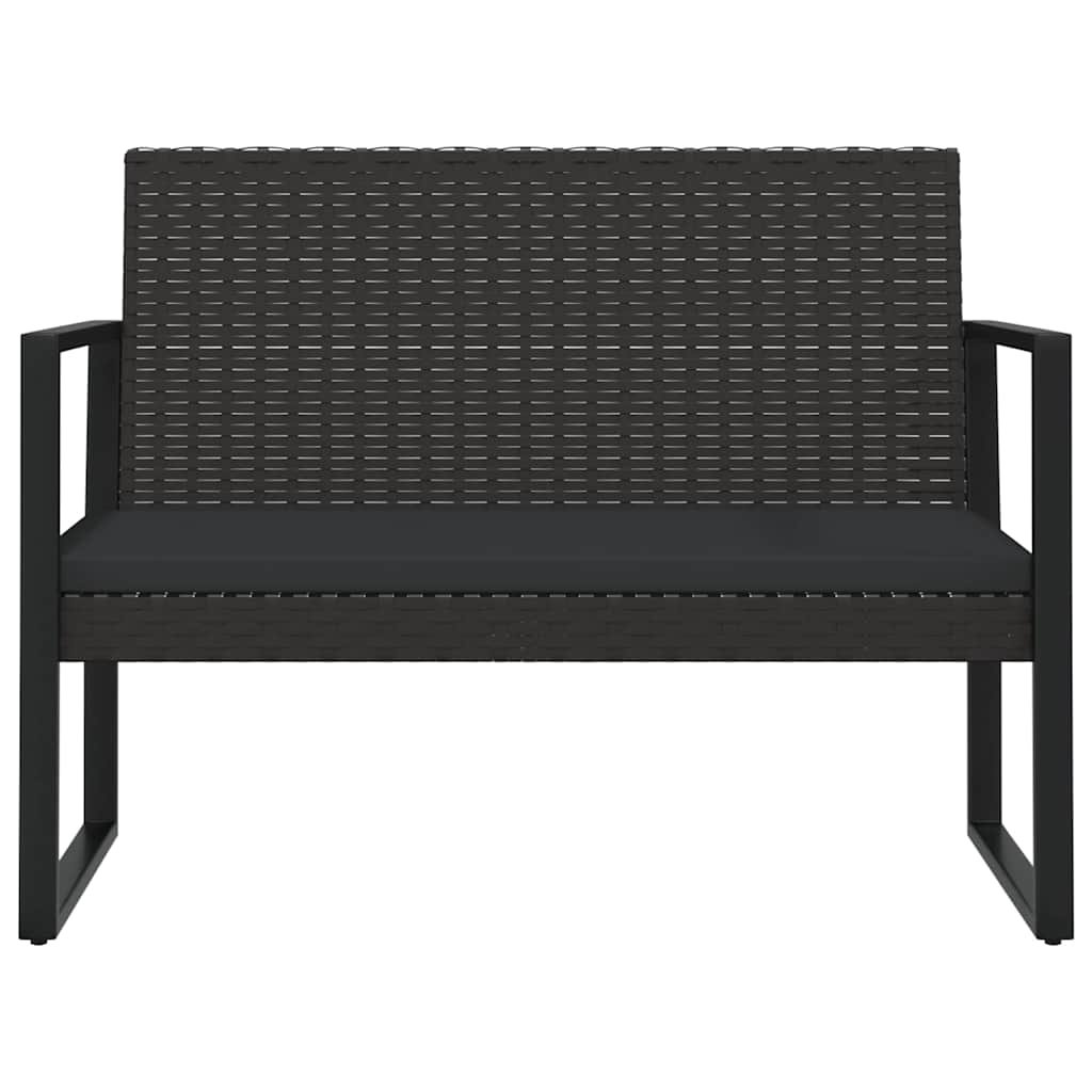 Set Divani da Giardino 4 pz con Cuscini Nero in Polyrattan | homemem39