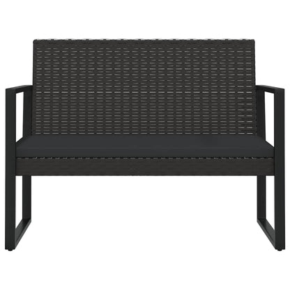Set Divani da Giardino 4 pz con Cuscini Nero in Polyrattan | homemem39