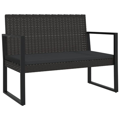 Set Divani da Giardino 4 pz con Cuscini Nero in Polyrattan | homemem39