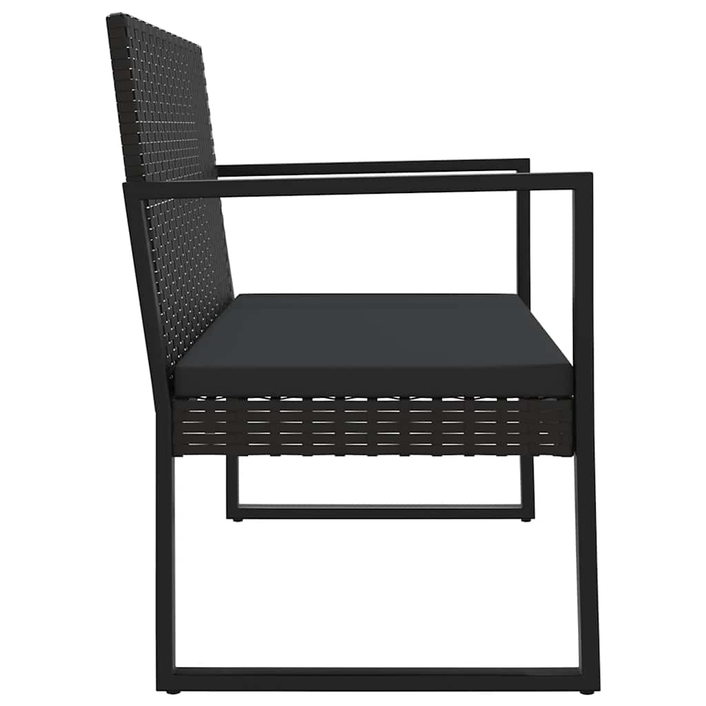Set Divani da Giardino 4 pz con Cuscini Nero in Polyrattan | homemem39