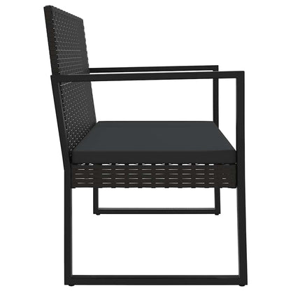Set Divani da Giardino 4 pz con Cuscini Nero in Polyrattan | homemem39