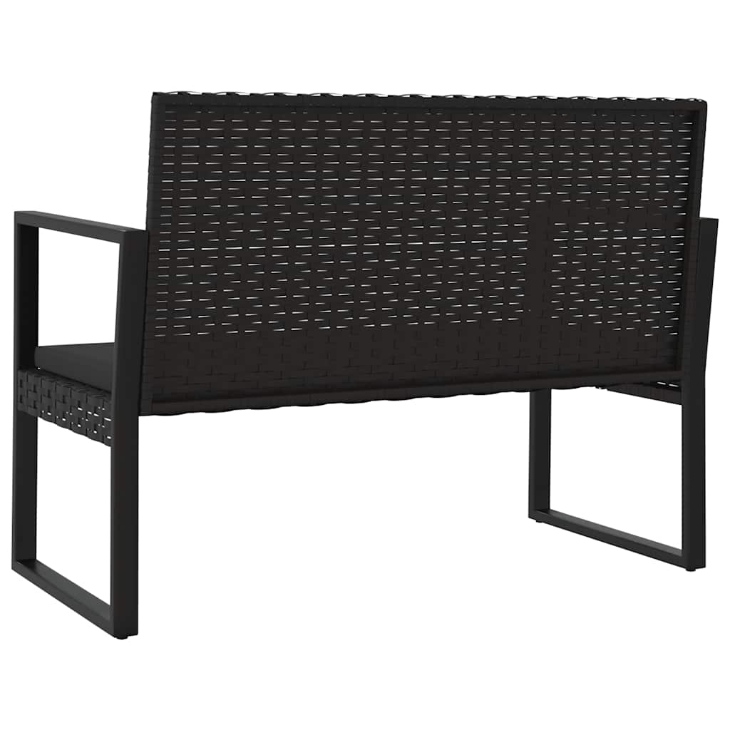 Set Divani da Giardino 4 pz con Cuscini Nero in Polyrattan | homemem39