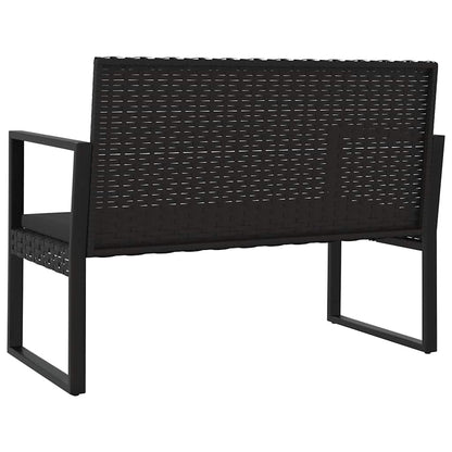 Set Divani da Giardino 4 pz con Cuscini Nero in Polyrattan | homemem39