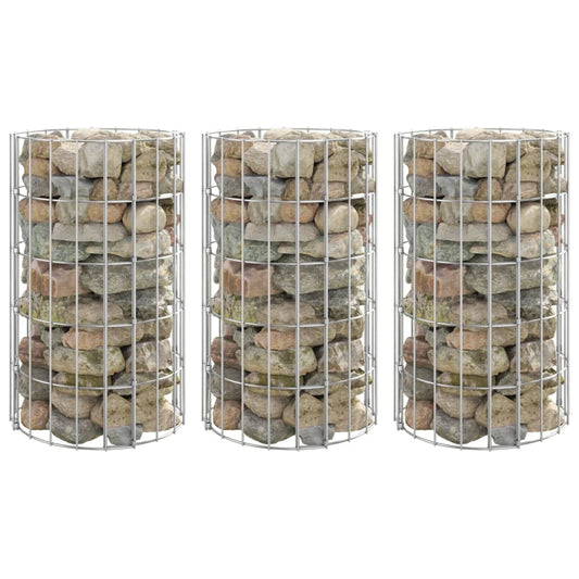 Fioriere Gabbione Circolare 3 pz in Acciaio Zincato Ø30x50 cm | homemem39