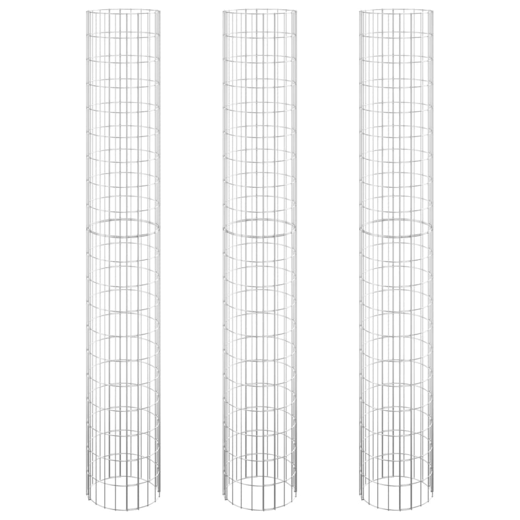 Fioriere Gabbione Circolare 3 pz in Acciaio Zincato Ø30x200 cm - homemem39