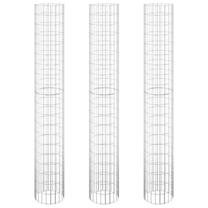 Fioriere Gabbione Circolare 3 pz in Acciaio Zincato Ø30x200 cm - homemem39