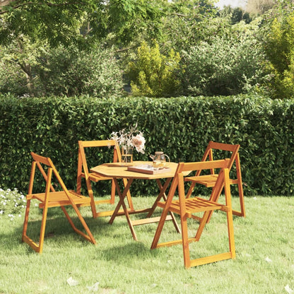 Sedie da Giardino Pieghevoli 4pz in Legno Massello di Acacia