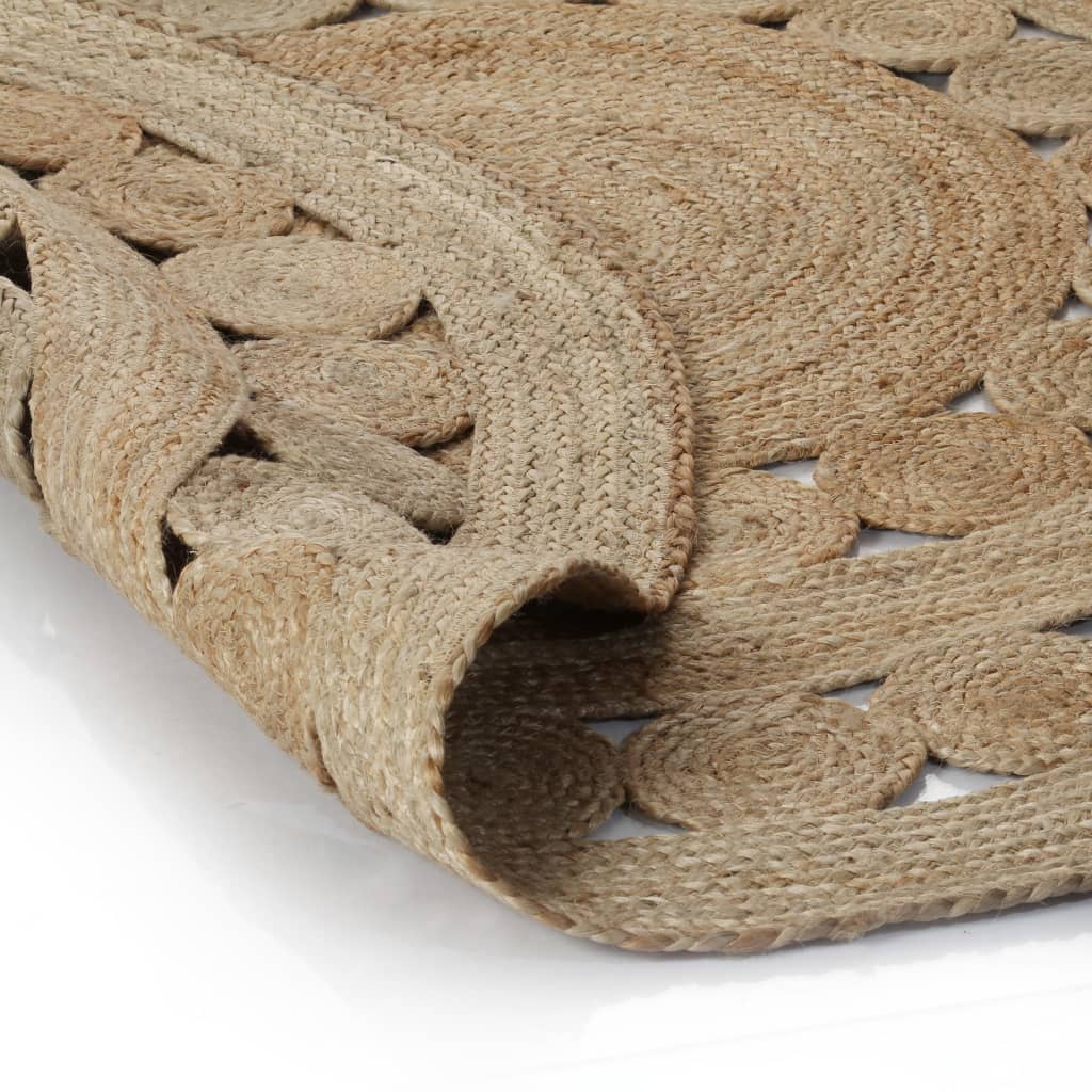 Tappeto in Iuta con Design Intrecciato 180 cm Rotondo | homemem39