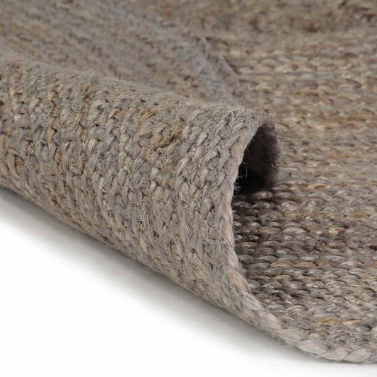 Tappeto Lavorato a Mano in Juta Rotondo 180 cm Grigio | homemem39