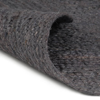 Tappeto Lavorato a Mano in Juta Rotondo 180 cm Grigio Scuro | homemem39
