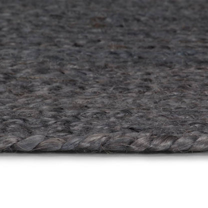 Tappeto Lavorato a Mano in Juta Rotondo 180 cm Grigio Scuro | homemem39