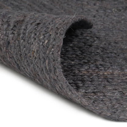 Tappeto Lavorato a Mano in Juta Rotondo 210 cm Grigio Scuro | homemem39