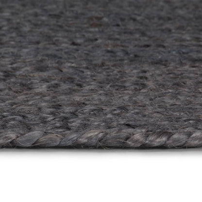 Tappeto Lavorato a Mano in Juta Rotondo 210 cm Grigio Scuro | homemem39