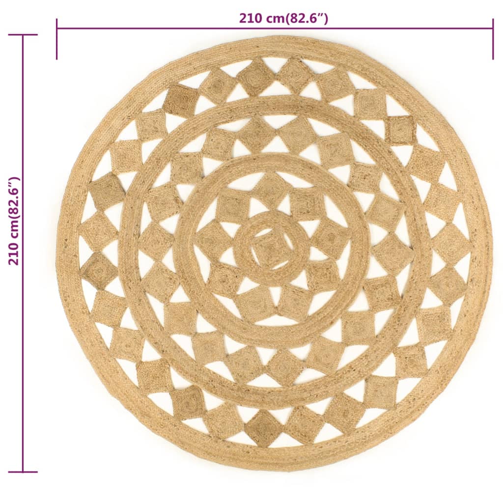 Tappeto Lavorato a Mano in Juta Intrecciata 210 cm | homemem39