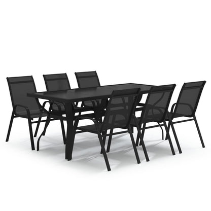 Set da Pranzo da Giardino 7 pz Nero