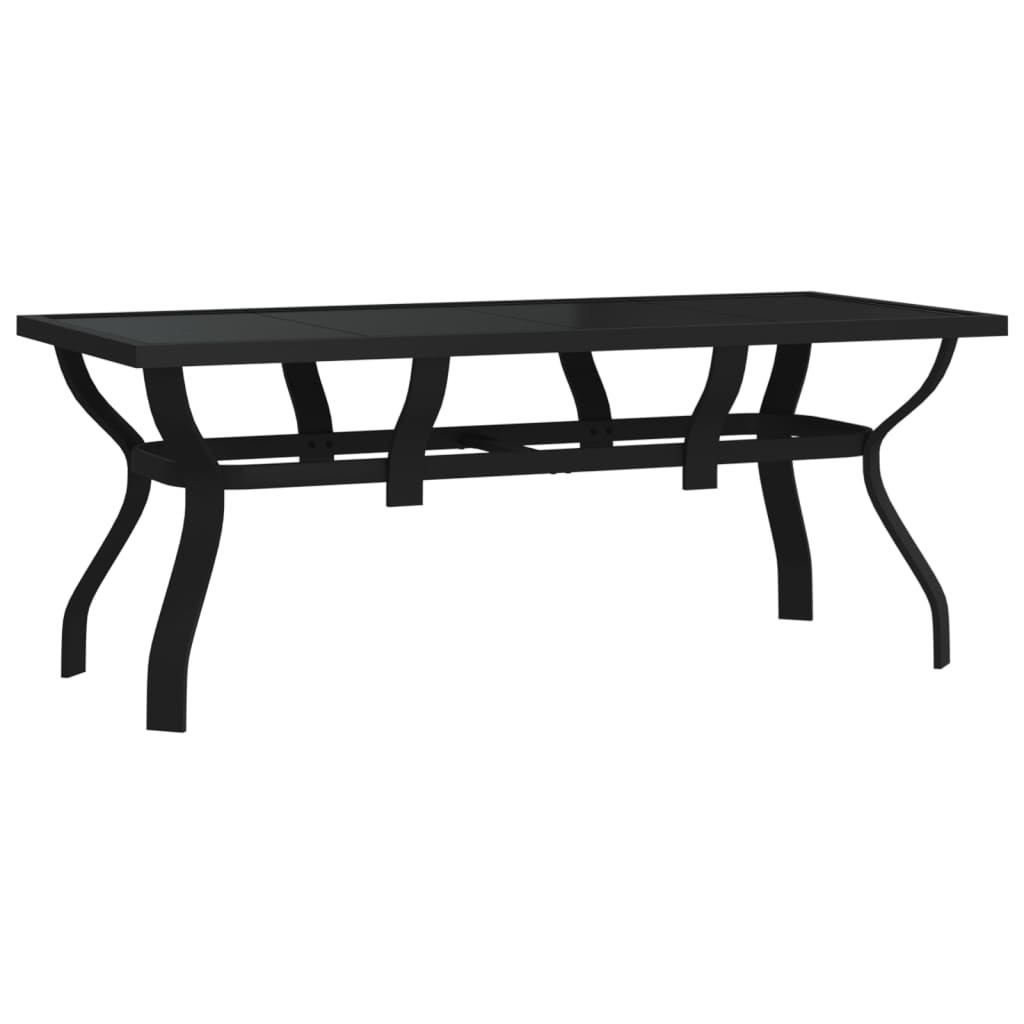 Set da Pranzo da Giardino 7 pz Grigio e Nero - homemem39
