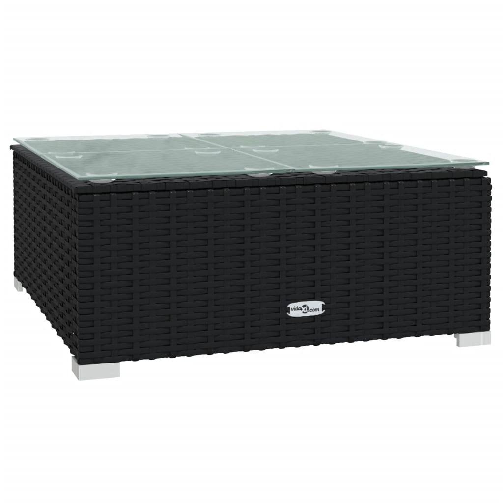 Set Mobili da Giardino 6 pz con Cuscini in Polyrattan Nero | homemem39