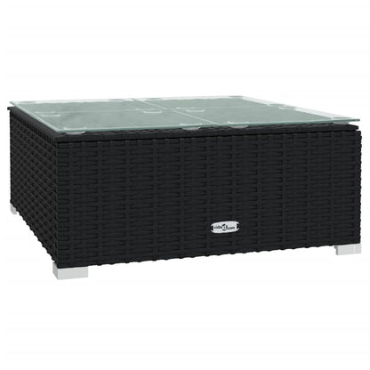 Set Mobili da Giardino 6 pz con Cuscini in Polyrattan Nero | homemem39
