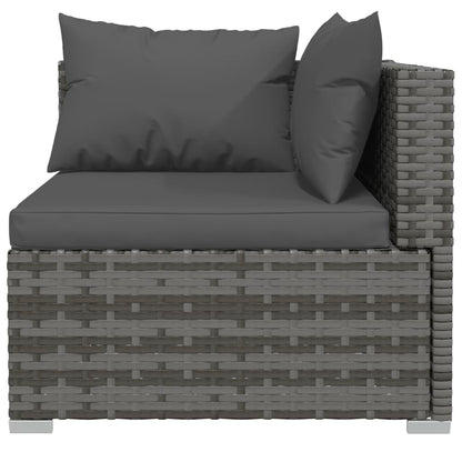 Set Divani da Giardino 8 pz con Cuscini in Polyrattan Grigio | homemem39