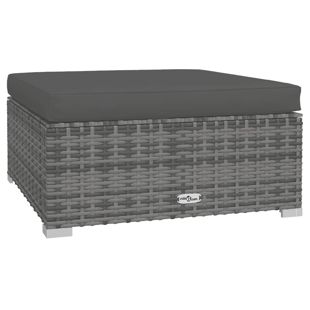 Set Divani da Giardino 4 pz con Cuscini in Polyrattan Grigio | homemem39