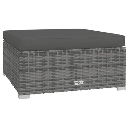 Set Divani da Giardino 4 pz con Cuscini in Polyrattan Grigio | homemem39