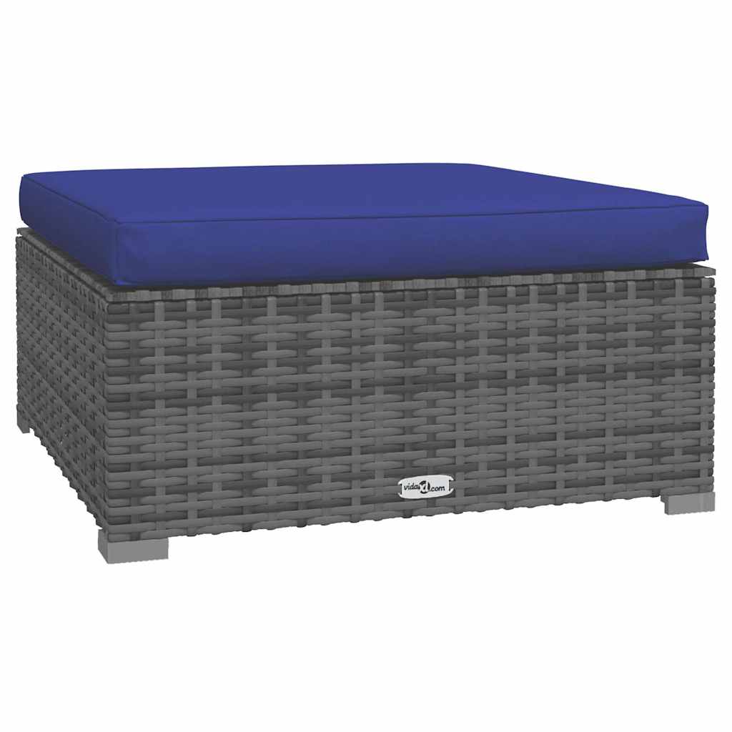 Set Divani da Giardino 4 pz con Cuscini in Polyrattan Grigio | homemem39