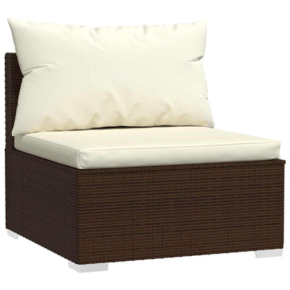 Set Divani da Giardino 5 pz con Cuscini in Polyrattan Marrone - homemem39