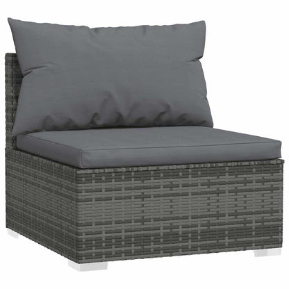 Set Divani da Giardino 5 pz con Cuscini in Polyrattan Grigio | homemem39