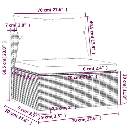 Set Divani da Giardino 5 pz con Cuscini in Polyrattan Grigio | homemem39