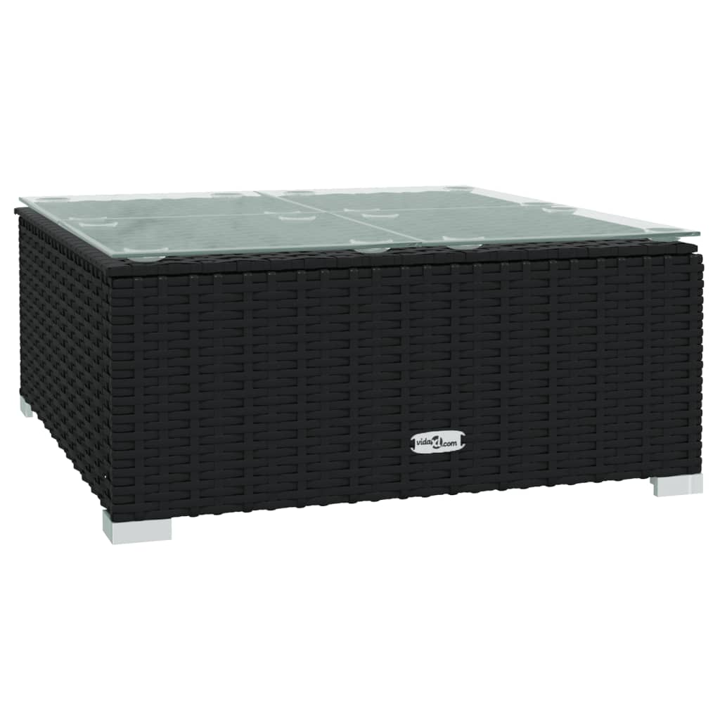 Set Divani da Giardino 7 pz con Cuscini in Polyrattan Nero | homemem39