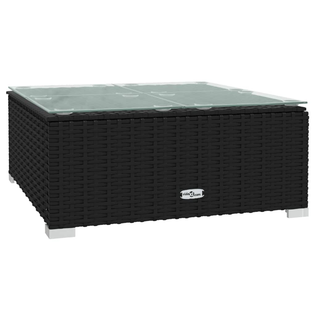 Set Salotto da Giardino 7 pz con Cuscini in Polyrattan Nero | homemem39