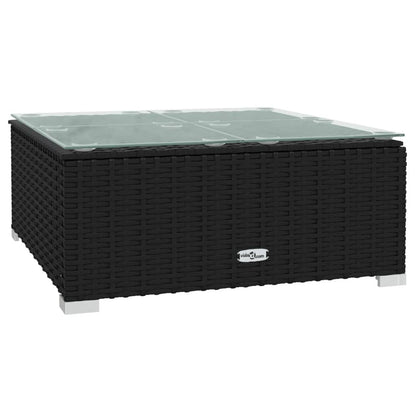 Set Salotto da Giardino 7 pz con Cuscini in Polyrattan Nero | homemem39