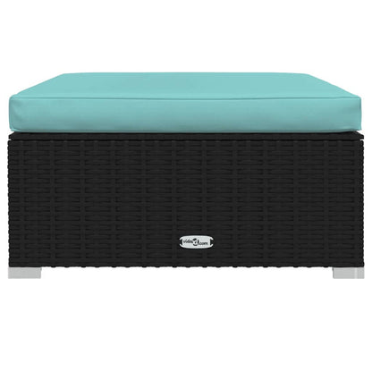 Set Salotto da Giardino 6 pz con Cuscini in Polyrattan Nero - homemem39