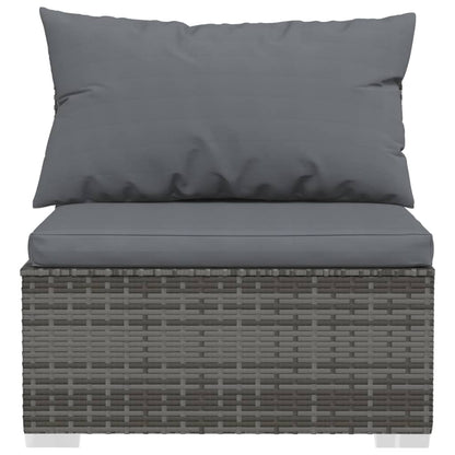 Set Divani da Giardino 7 pz con Cuscini in Polyrattan Grigio | homemem39