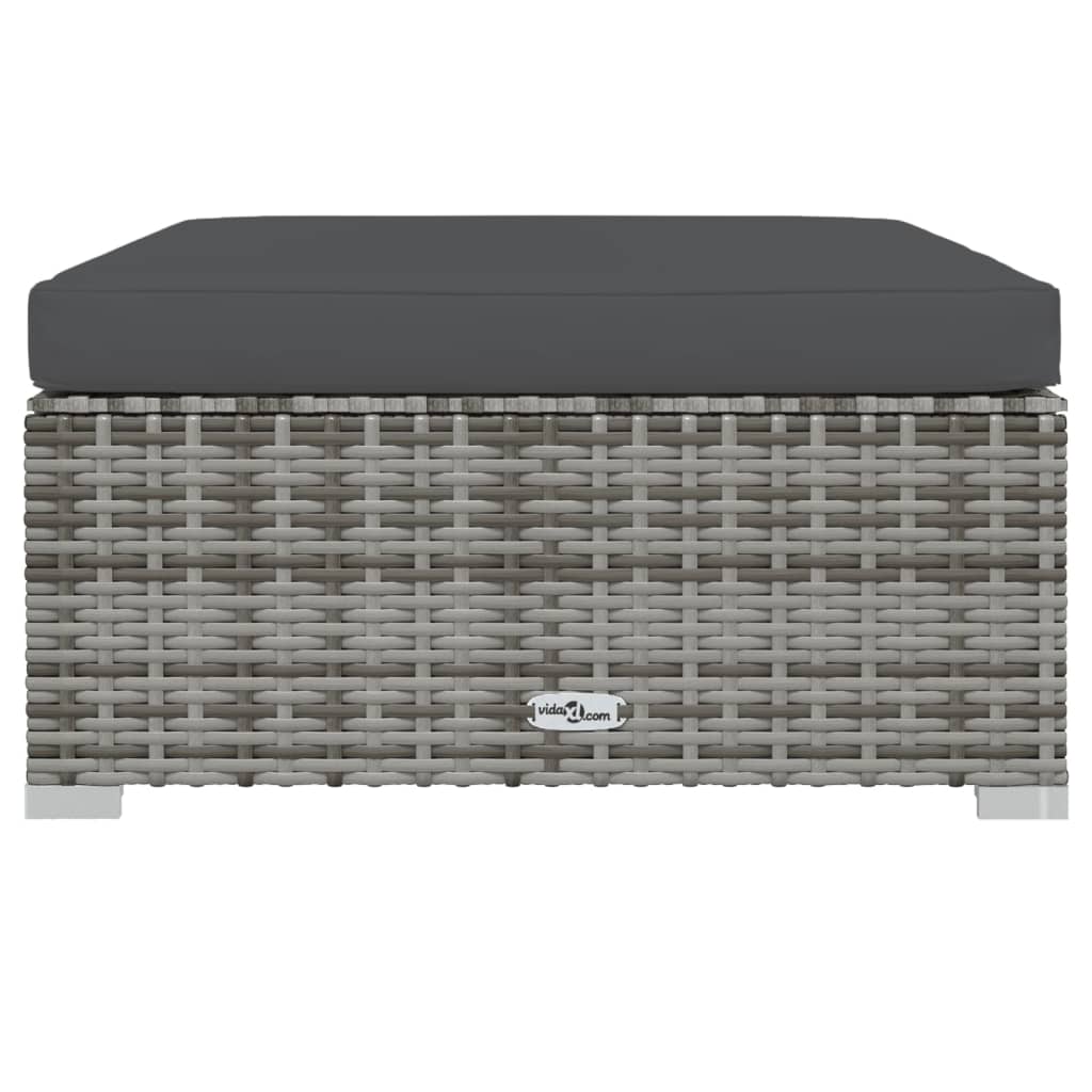 Set Divani da Giardino 7 pz con Cuscini in Polyrattan Grigio | homemem39