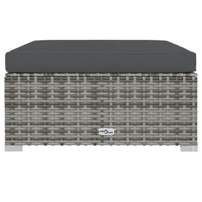 Set Divani da Giardino 7 pz con Cuscini in Polyrattan Grigio | homemem39